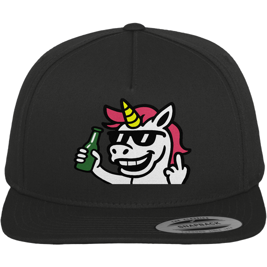 Einhorn mit Mittelfinger – Im Partymodus scheißt’s auf Glitzerregeln - Premium Snapback
