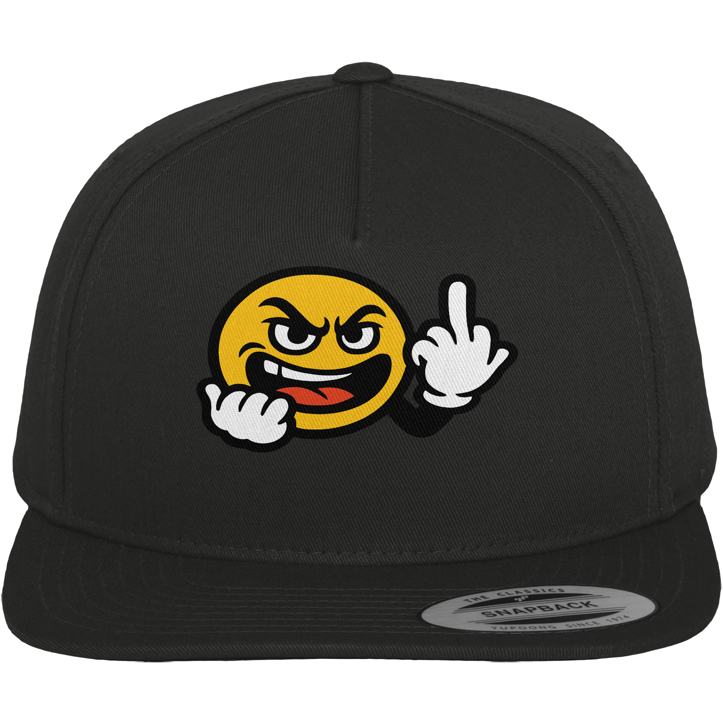 Smiley mit Mittelfinger – Gute Laune. Schlechte Laune. Klar geregelt. - Premium Snapback