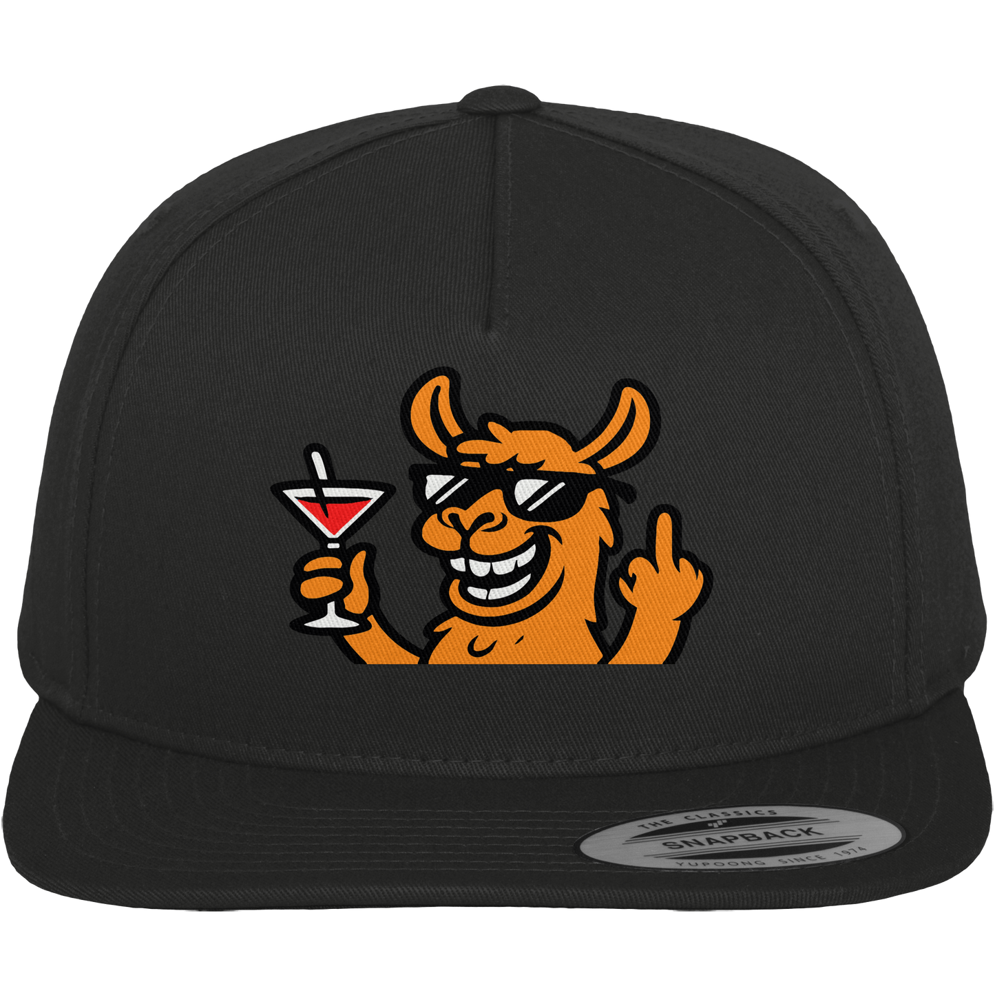 Lama mit Mittelfinger – Partymodus mit Attitüde  - Premium Snapback