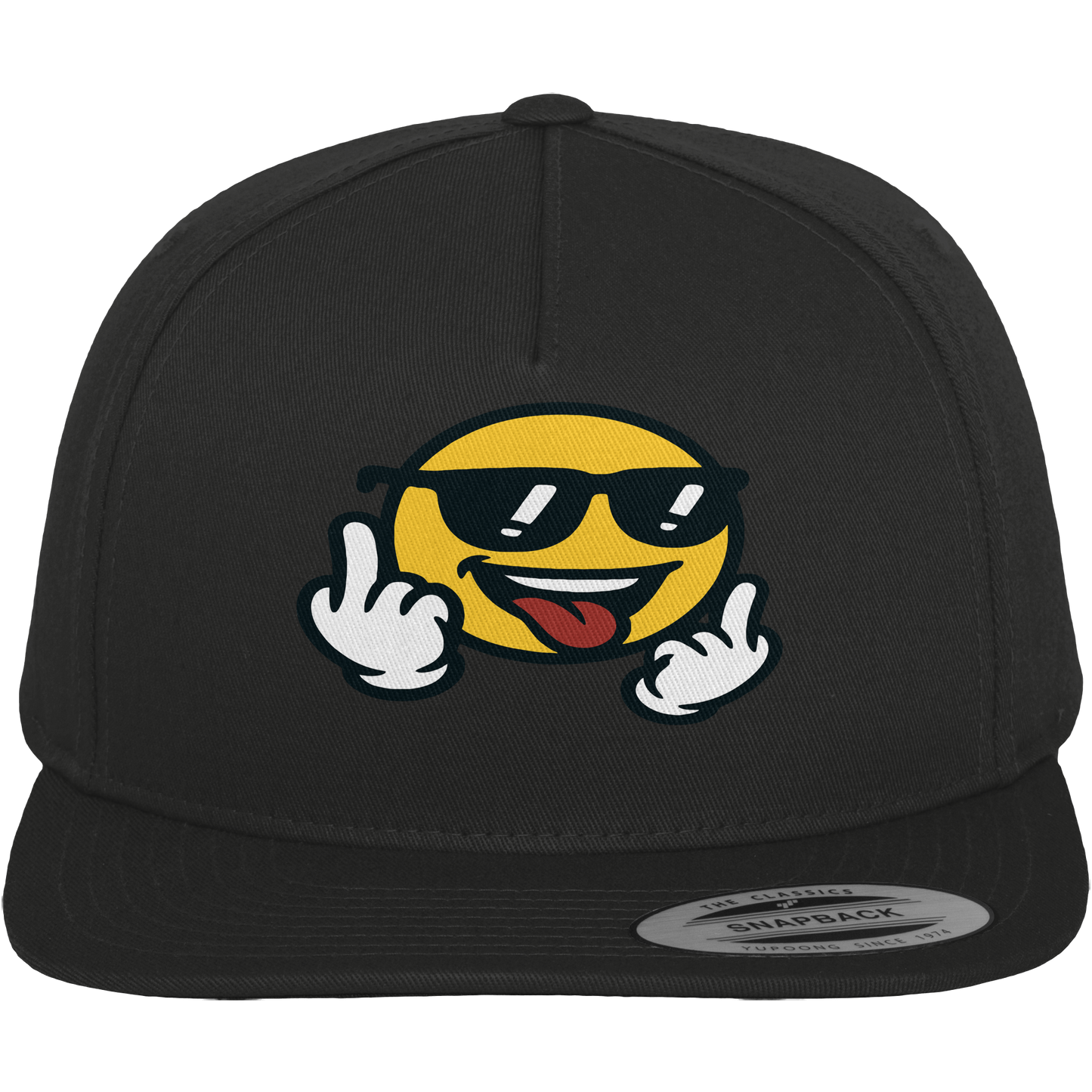 Smiley mit Mittelfinger – Der freundlichste Mittelfinger der Welt - Premium Snapback