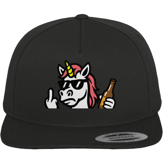 Einhorn mit Mittelfinger – Rave-Rainbow in Rebellion - Premium Snapback