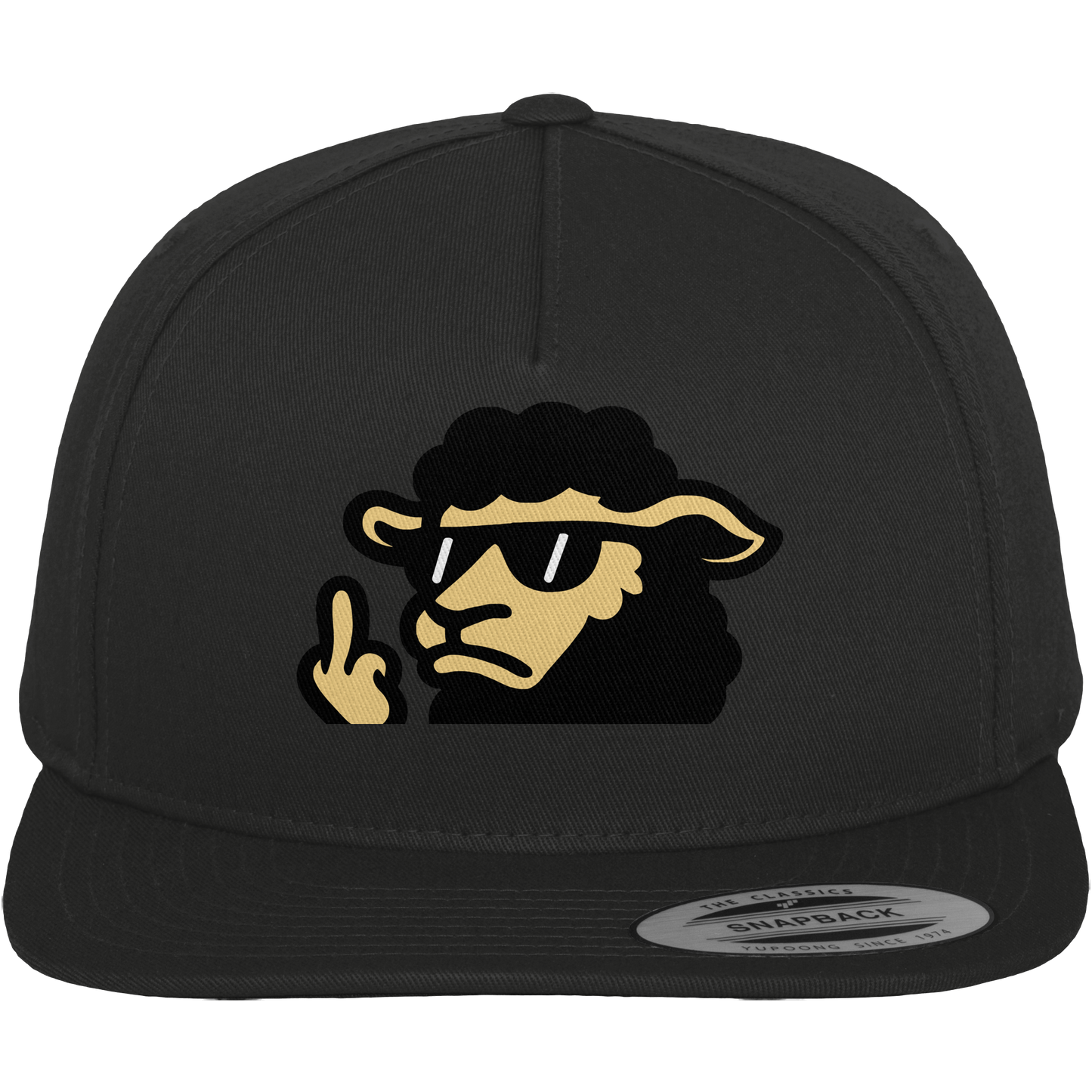 Schwarzes Schaf mit Mittelfinger – Lieber auffallen als mitlaufen - Premium Snapback