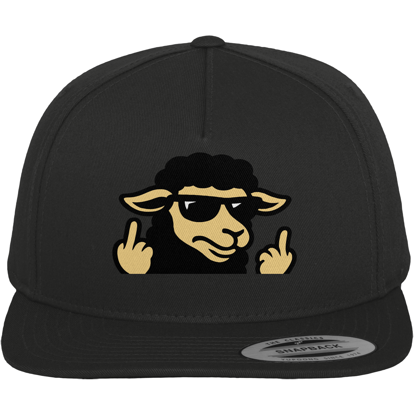 Schwarzes Schaf mit Mittelfinger – Schluss mit Nettigkeit - Premium Snapback