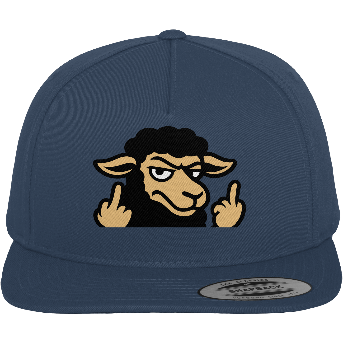 Schwarzes Schaf mit Mittelfinger – Das stille Nein in Stoffform - Premium Snapback