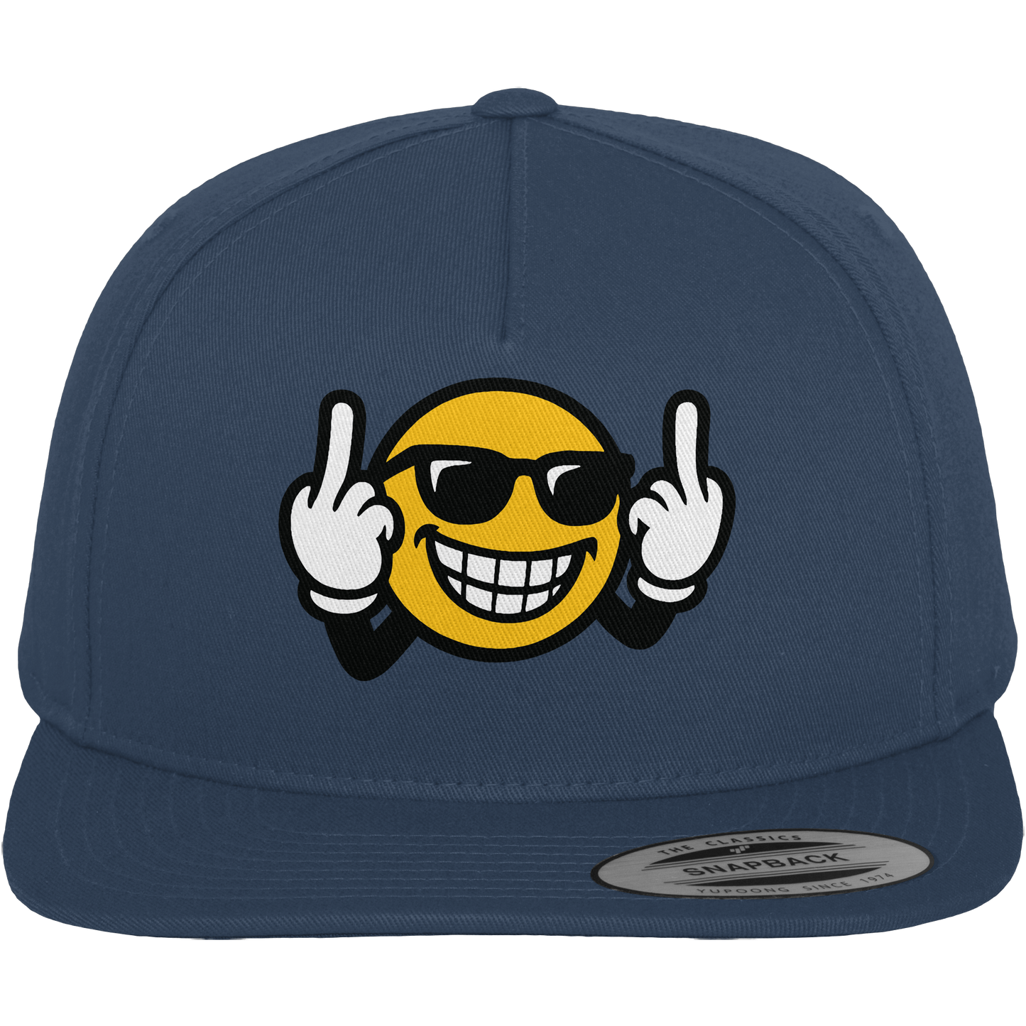 Smiley mit Mittelfinger – Nett lächeln. Weitergehen. - Premium Snapback