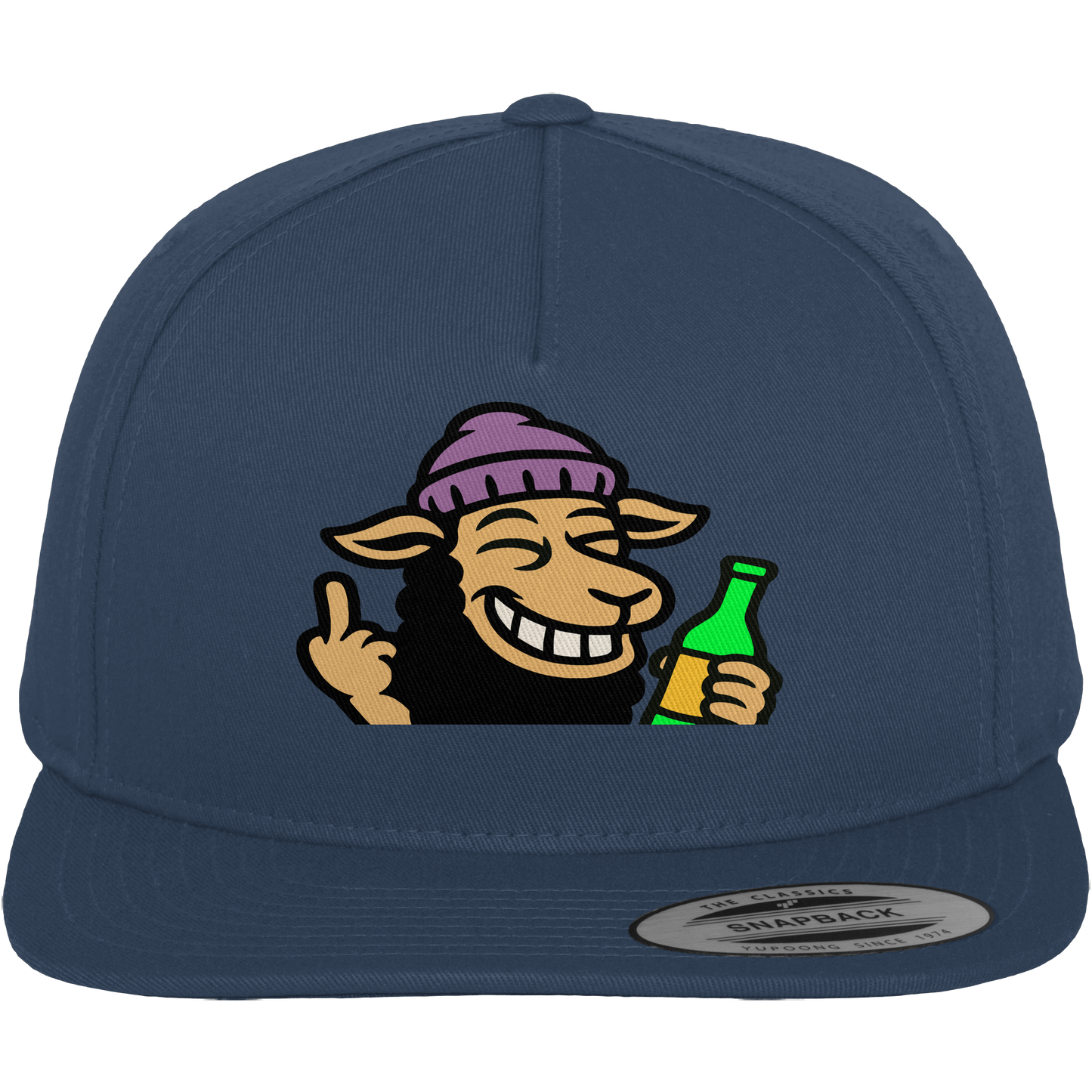 Schaf mit Mittelfinger im Partymodus – Dancefloor? Nur wenn’s brennt - Premium Snapback