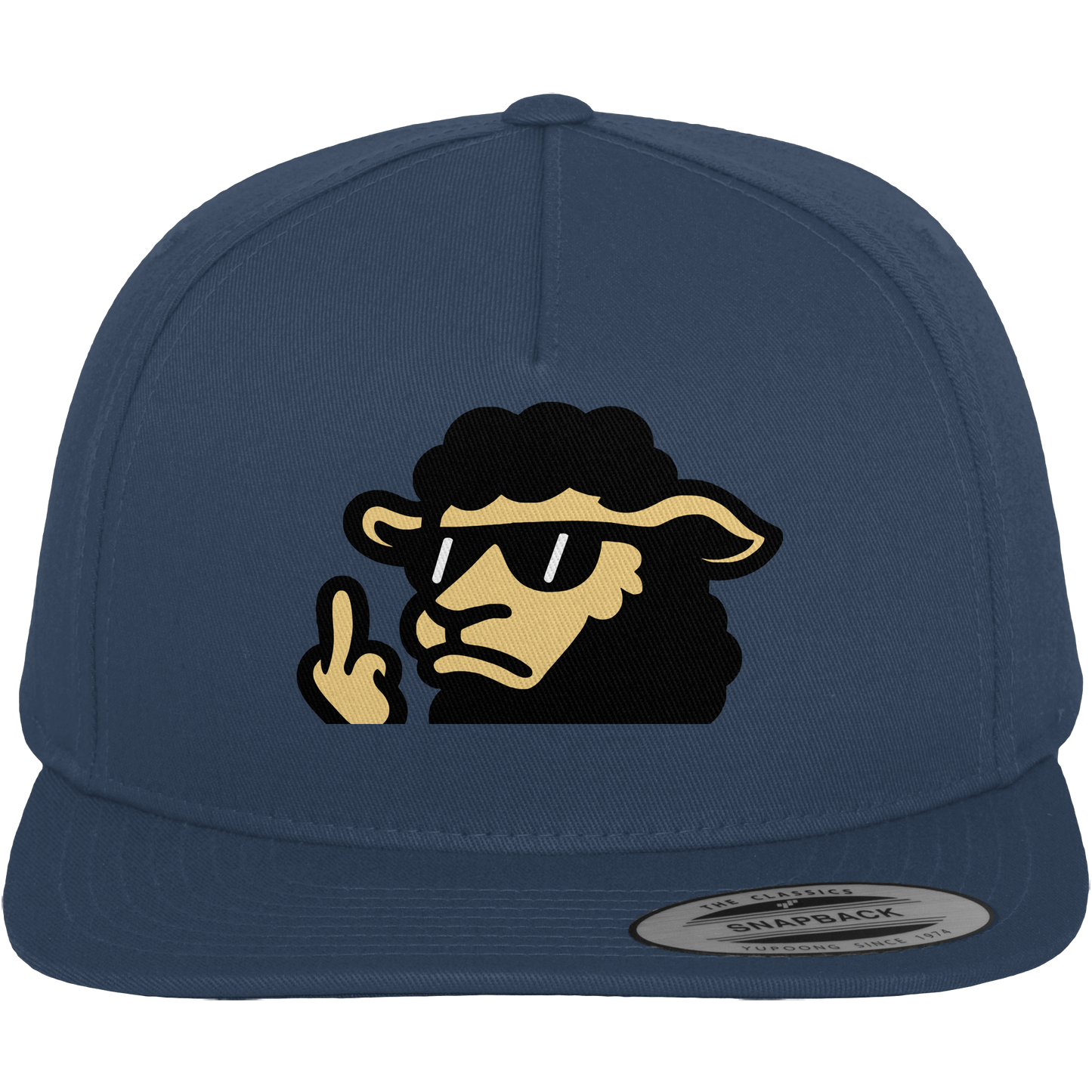 Schwarzes Schaf mit Mittelfinger – Lieber auffallen als mitlaufen - Premium Snapback