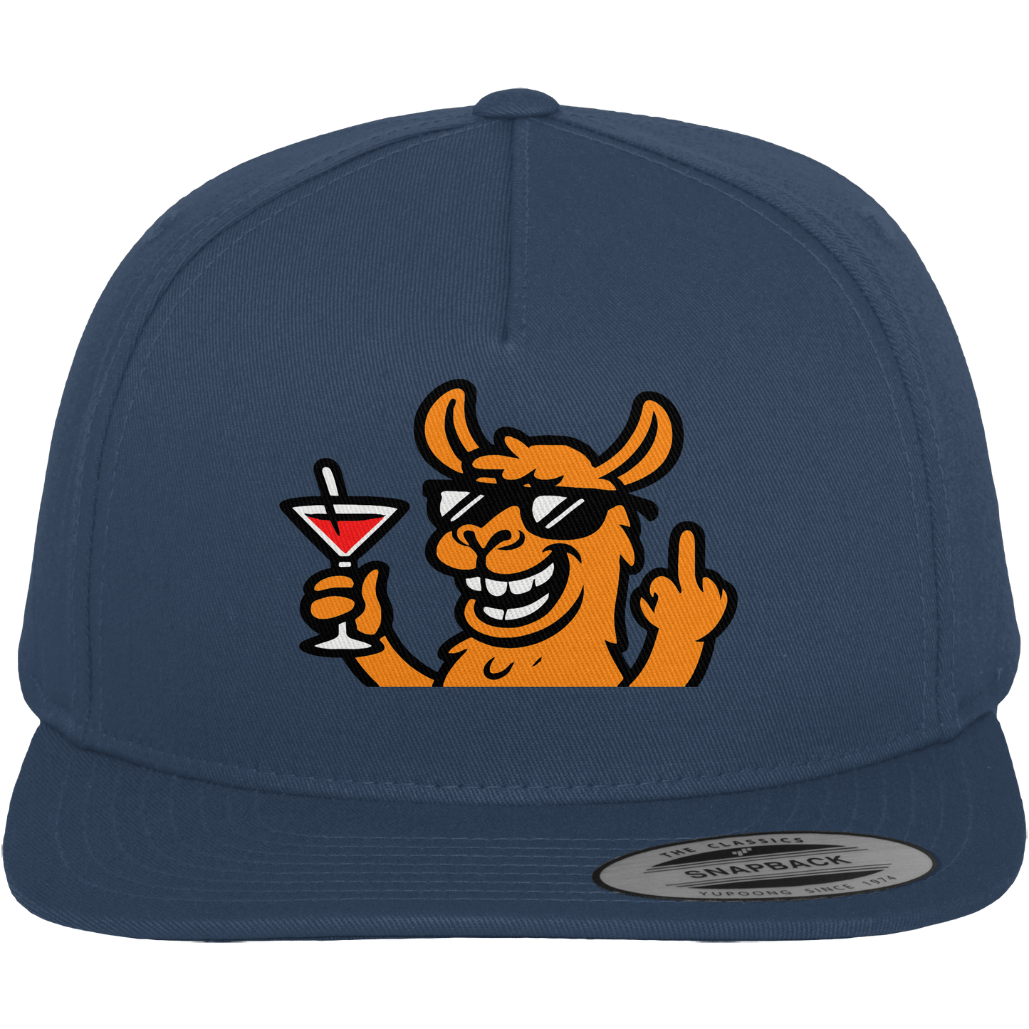 Lama mit Mittelfinger – Partymodus mit Attitüde  - Premium Snapback