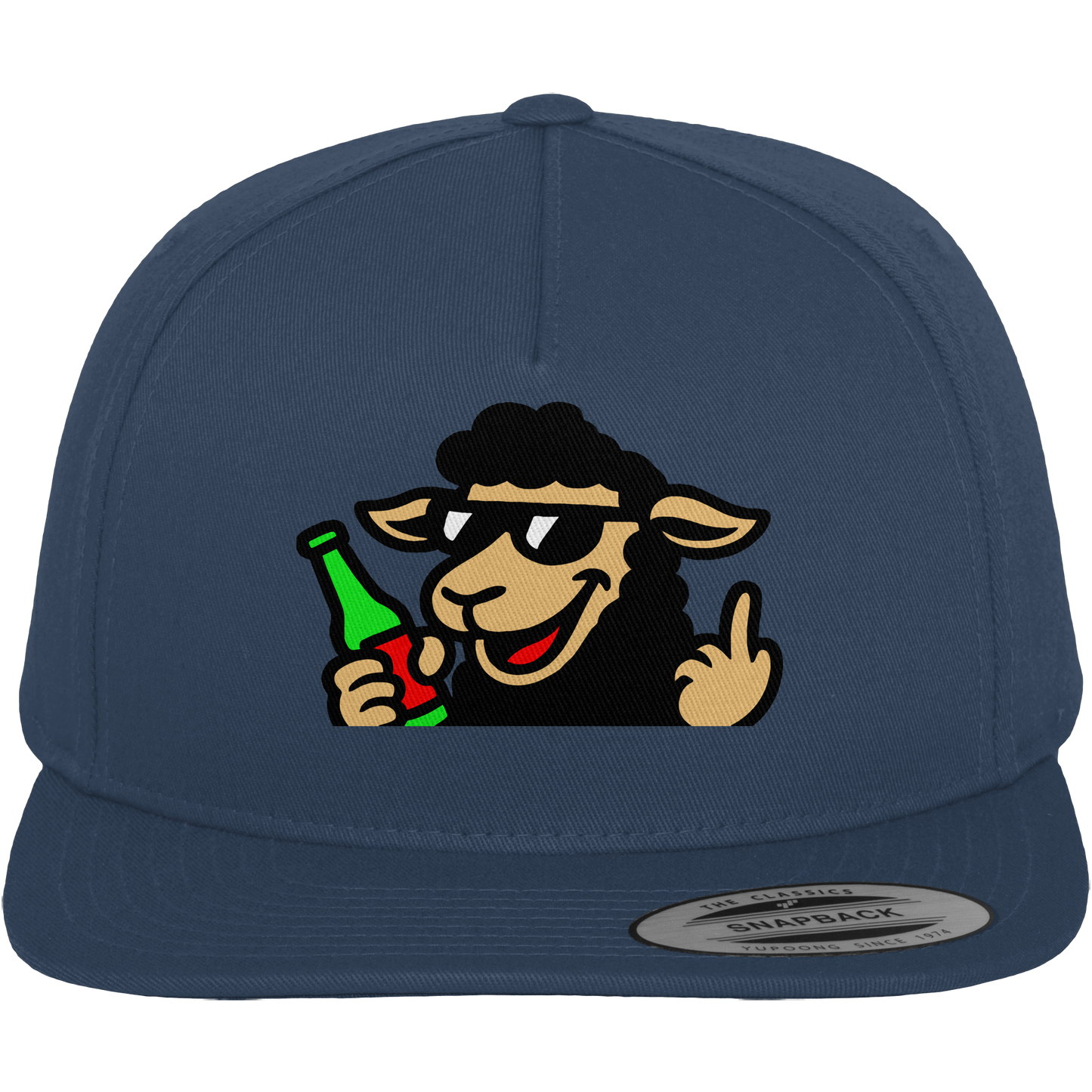 Schaf mit Mittelfinger im Partymodus – Zu viel Konfetti, zu wenig Geduld - Premium Snapback