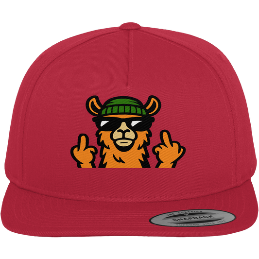 Lama mit Mittelfinger – Dein freches Statement gegen nervige Fragen und blöde Menschen - Premium Snapback