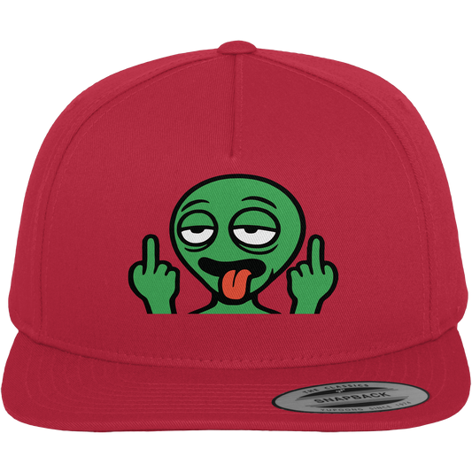 Alien mit Mittelfinger – Ich will nach Hause, aber erst flippe ich euch noch - Premium Snapback