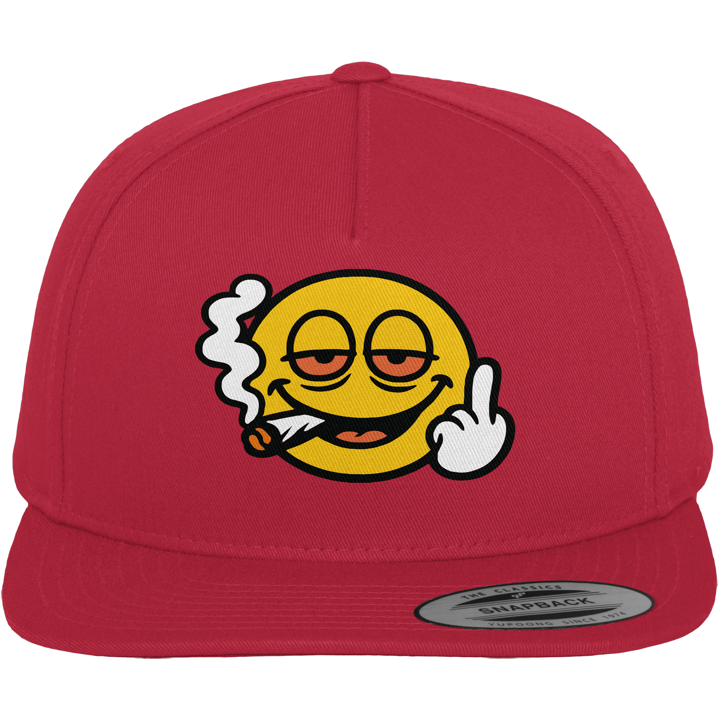 Smiley mit Mittelfinger – Wie ein Joint, nur zum Anziehen - Premium Snapback