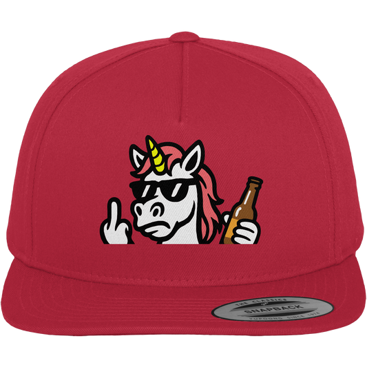 Einhorn mit Mittelfinger – Rave-Rainbow in Rebellion - Premium Snapback
