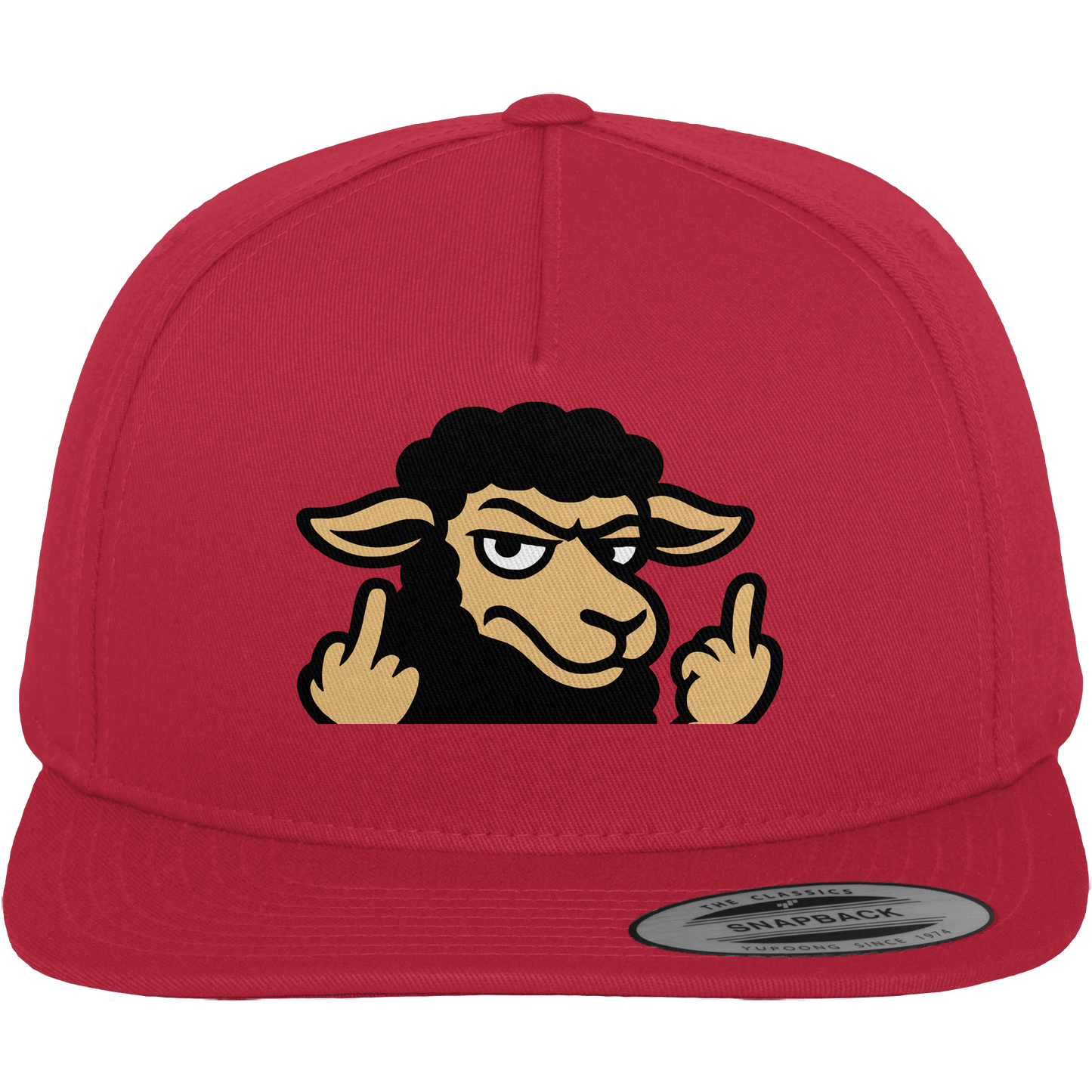 Schwarzes Schaf mit Mittelfinger – Das stille Nein in Stoffform - Premium Snapback