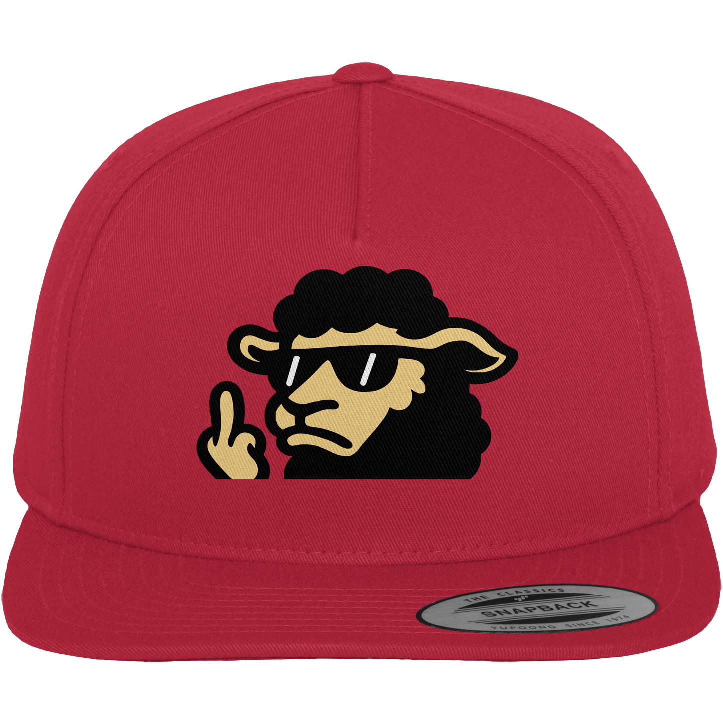 Schwarzes Schaf mit Mittelfinger – Lieber auffallen als mitlaufen - Premium Snapback