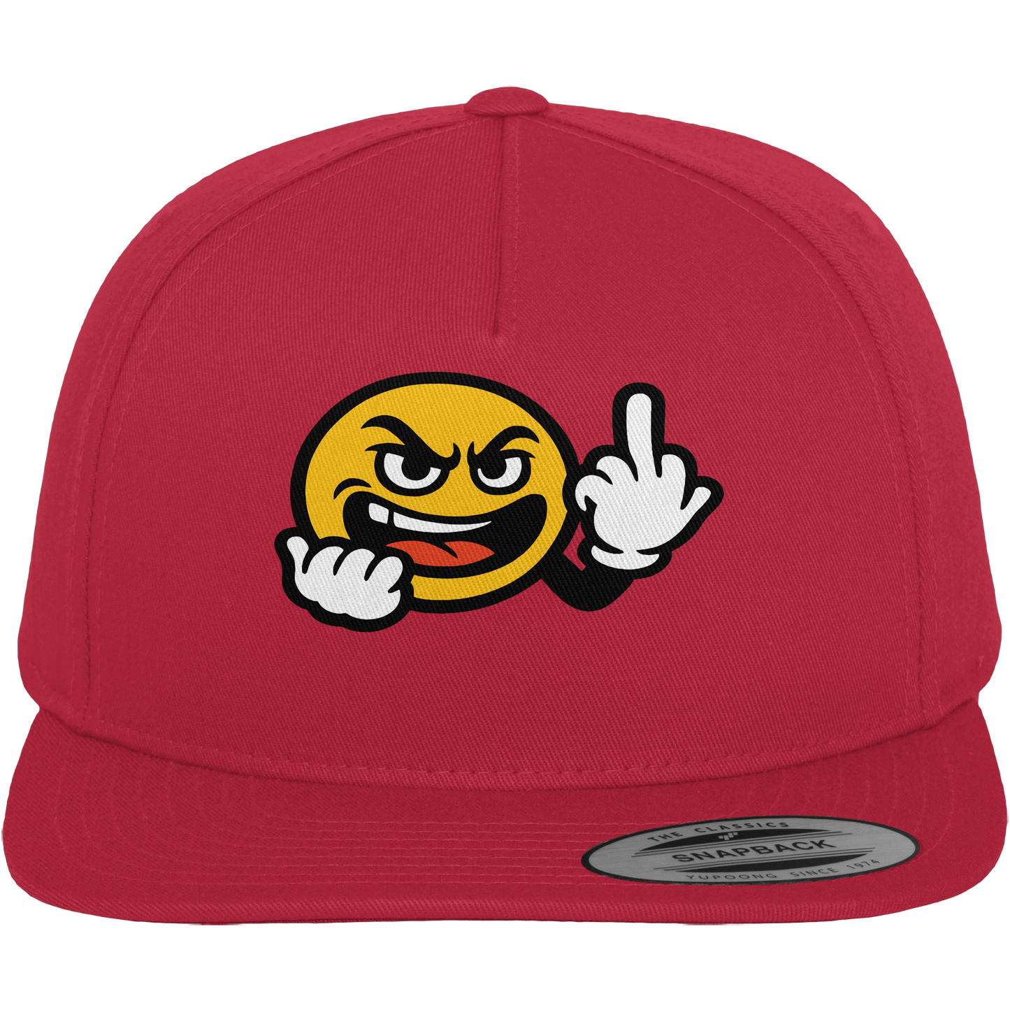 Smiley mit Mittelfinger – Gute Laune. Schlechte Laune. Klar geregelt. - Premium Snapback