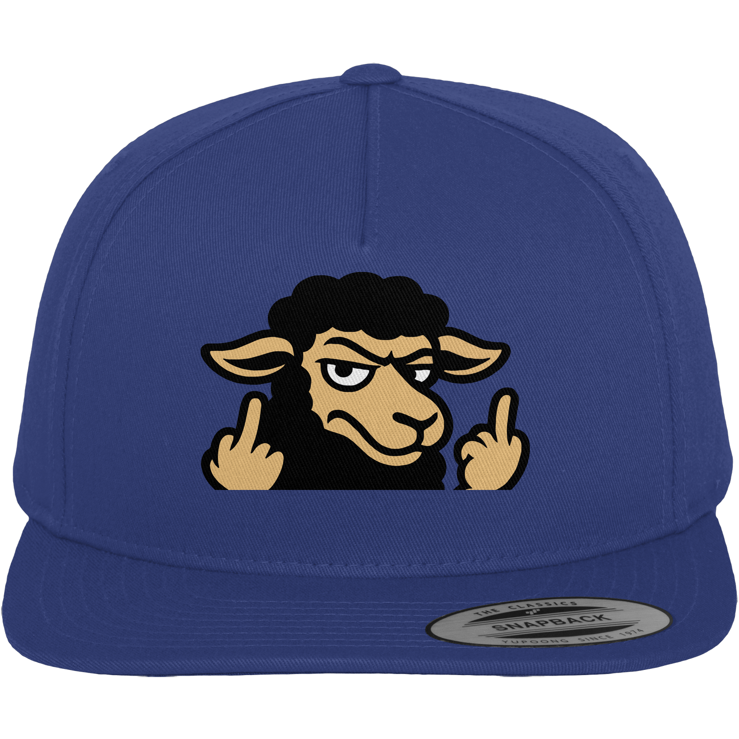 Schwarzes Schaf mit Mittelfinger – Das stille Nein in Stoffform - Premium Snapback