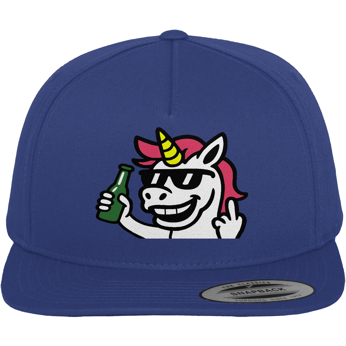Einhorn mit Mittelfinger – Im Partymodus scheißt’s auf Glitzerregeln - Premium Snapback