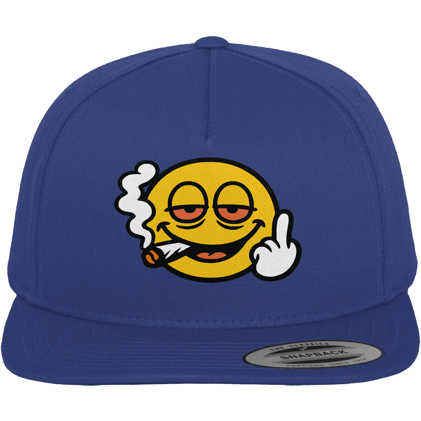 Smiley mit Mittelfinger – Wie ein Joint, nur zum Anziehen - Premium Snapback