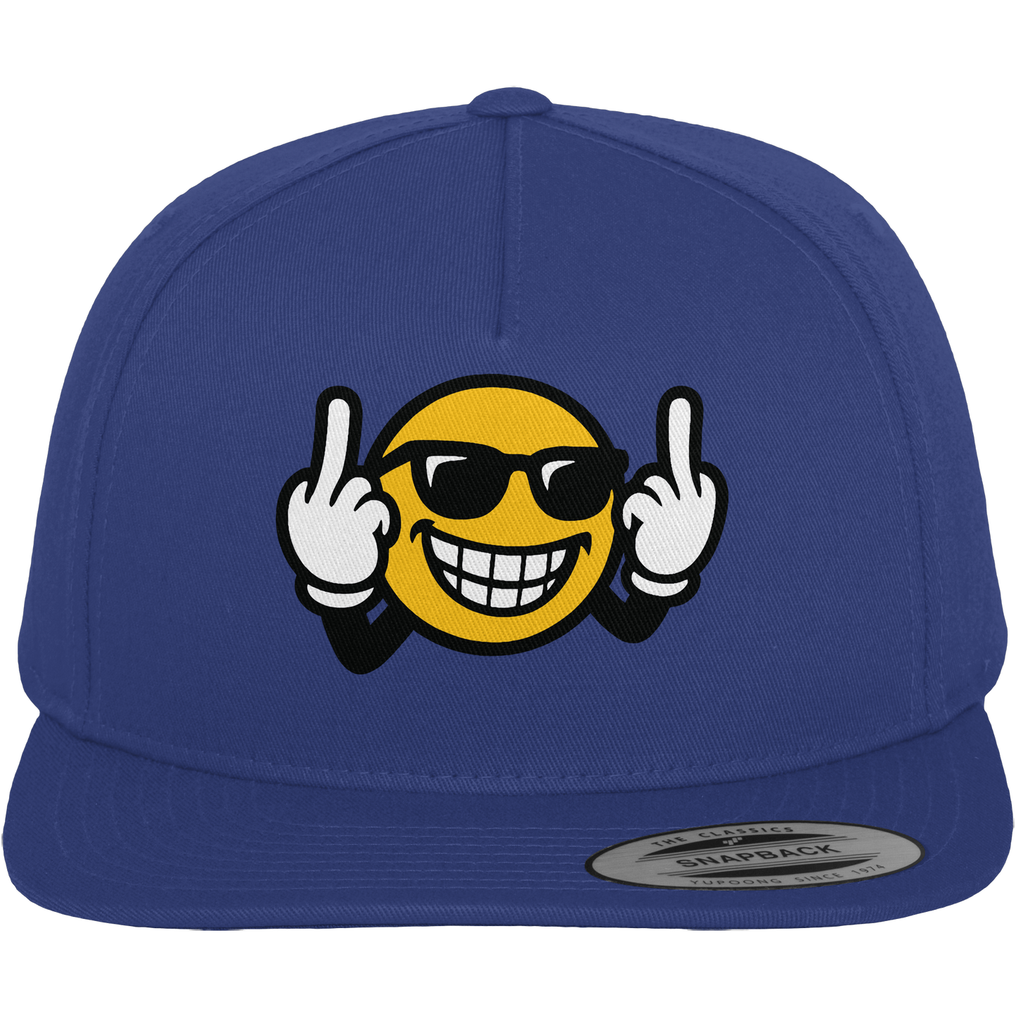 Smiley mit Mittelfinger – Nett lächeln. Weitergehen. - Premium Snapback