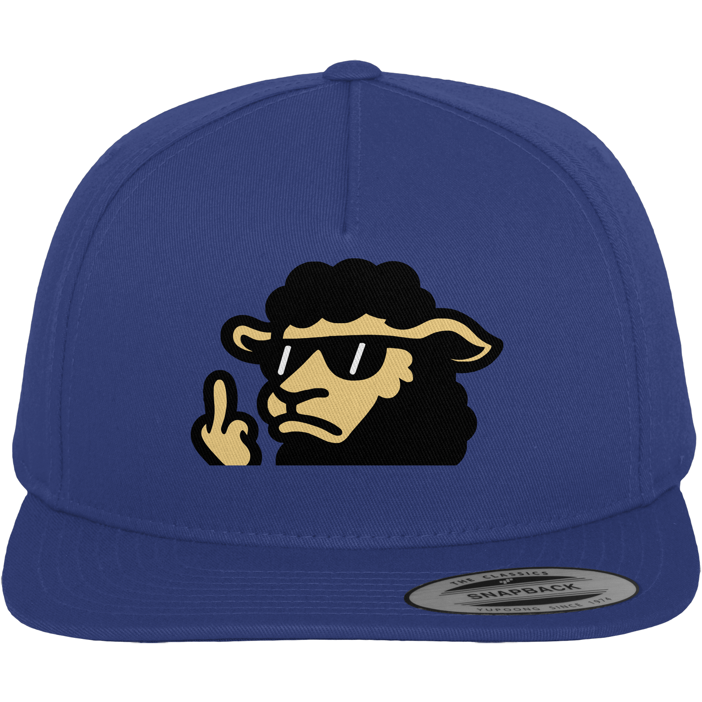 Schwarzes Schaf mit Mittelfinger – Lieber auffallen als mitlaufen - Premium Snapback