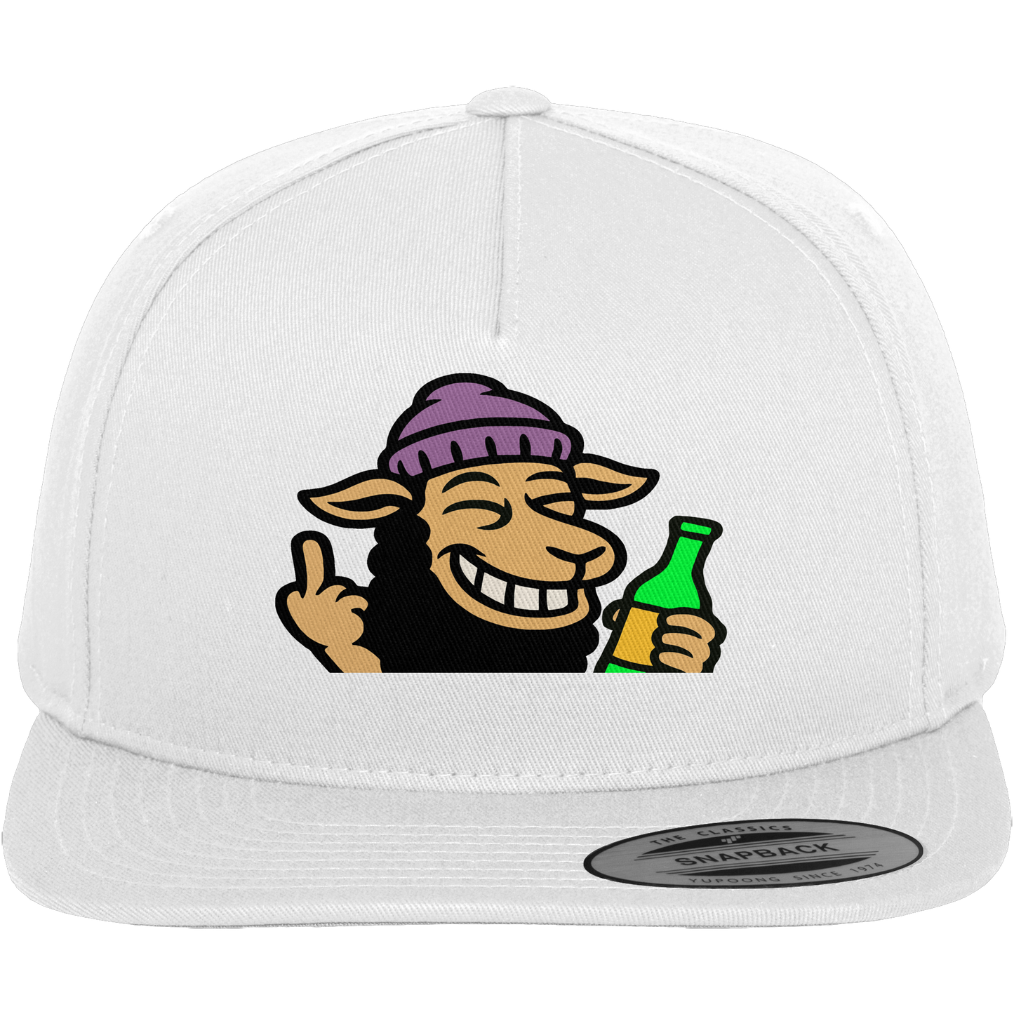 Schaf mit Mittelfinger im Partymodus – Dancefloor? Nur wenn’s brennt - Premium Snapback