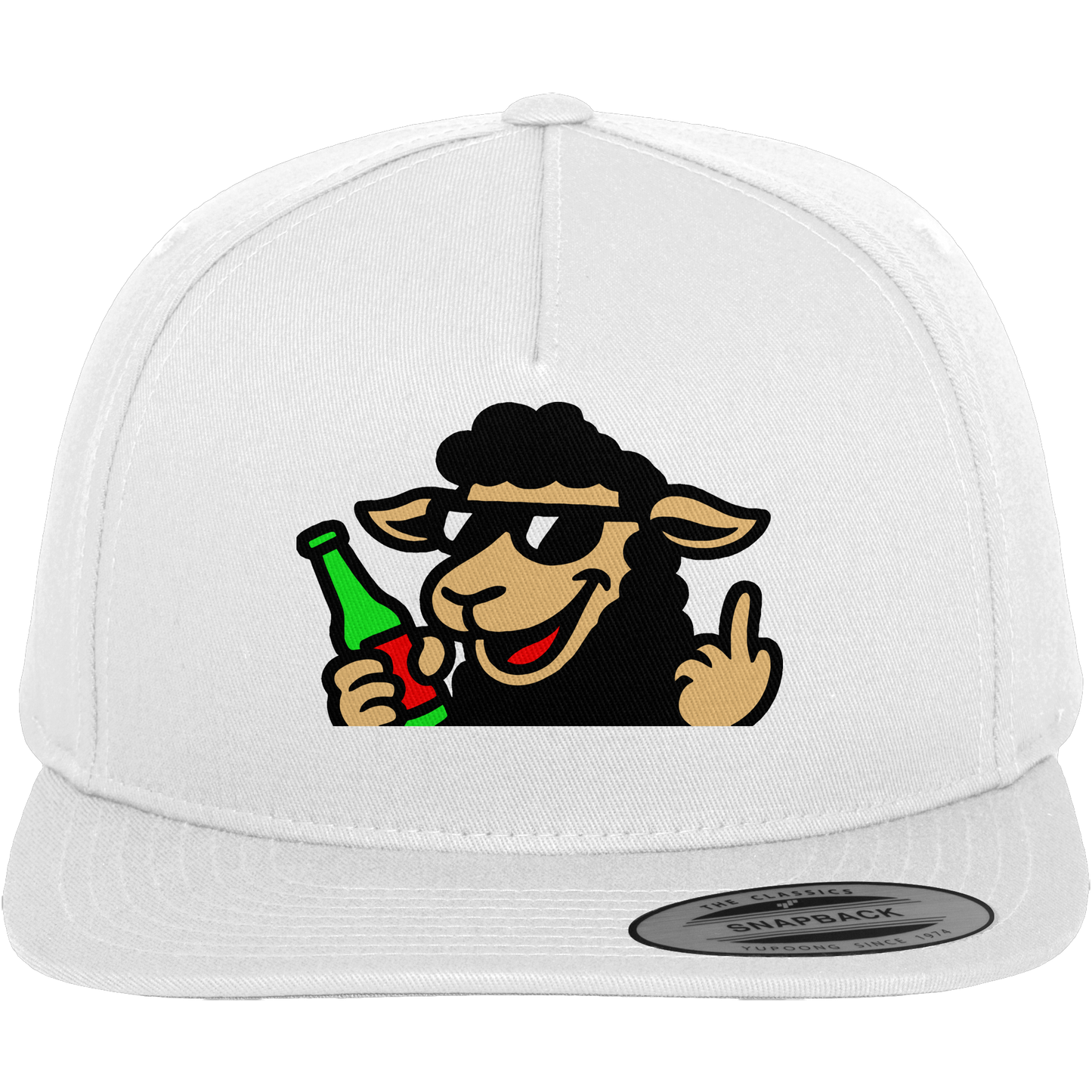 Schaf mit Mittelfinger im Partymodus – Zu viel Konfetti, zu wenig Geduld - Premium Snapback