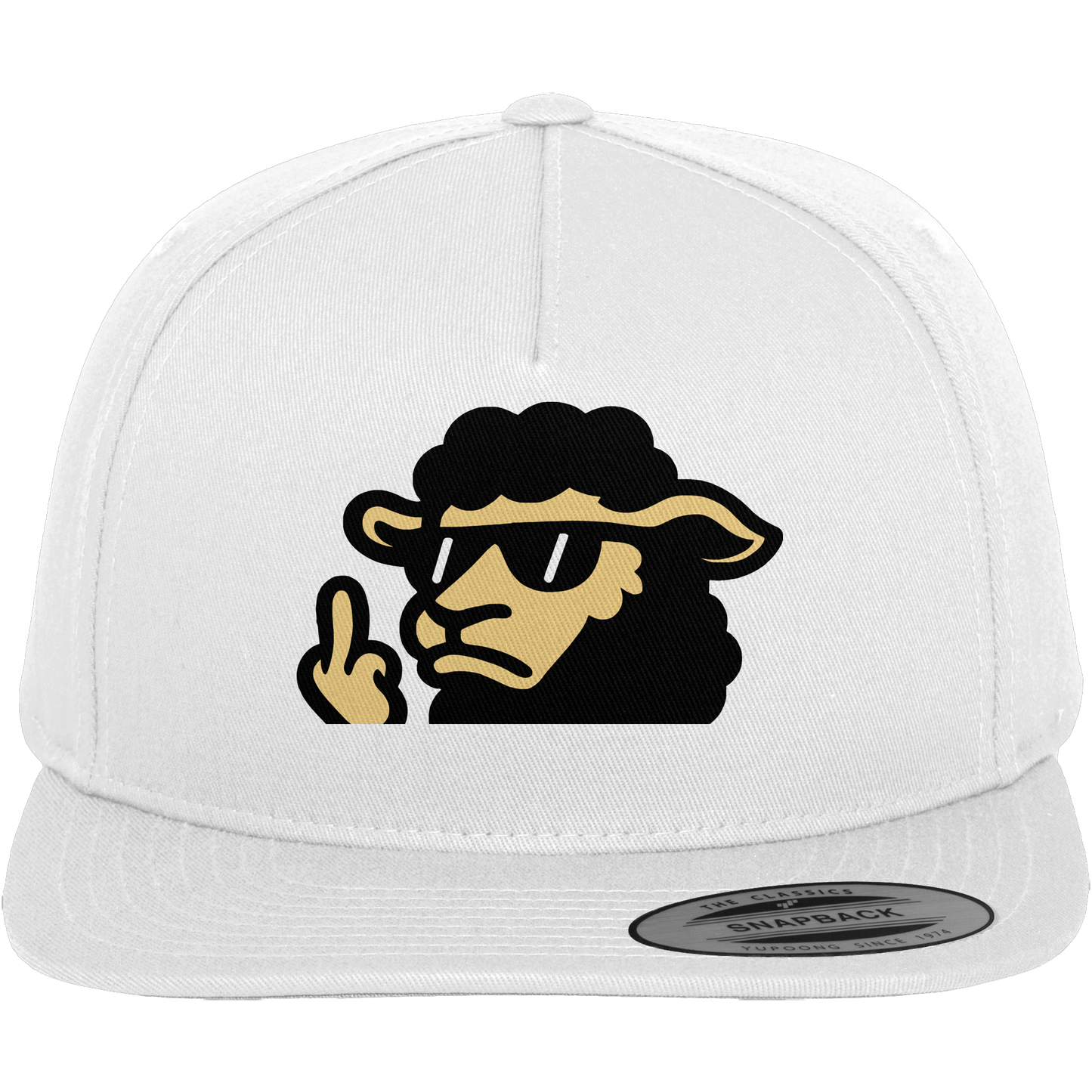 Schwarzes Schaf mit Mittelfinger – Lieber auffallen als mitlaufen - Premium Snapback