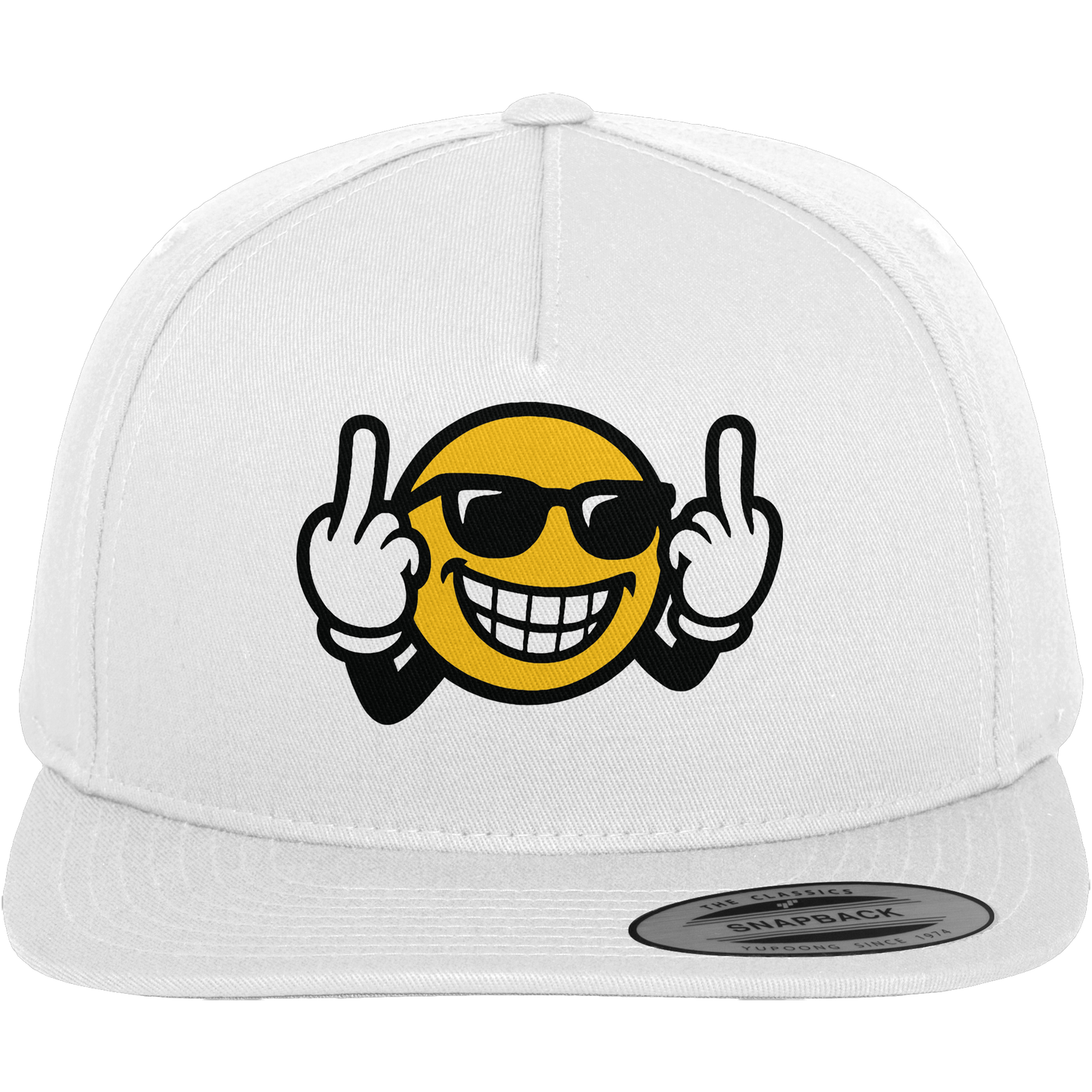 Smiley mit Mittelfinger – Nett lächeln. Weitergehen. - Premium Snapback