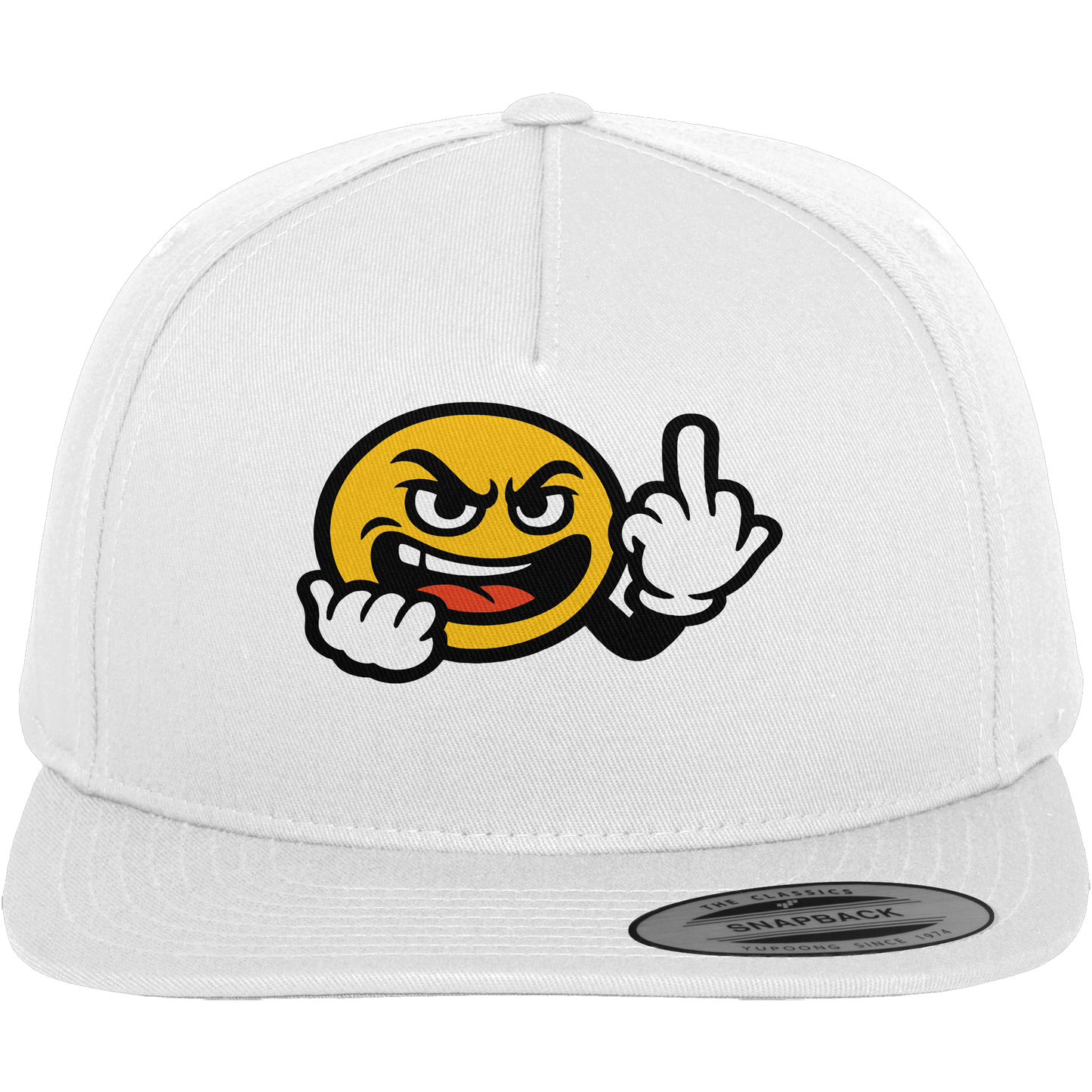Smiley mit Mittelfinger – Gute Laune. Schlechte Laune. Klar geregelt. - Premium Snapback