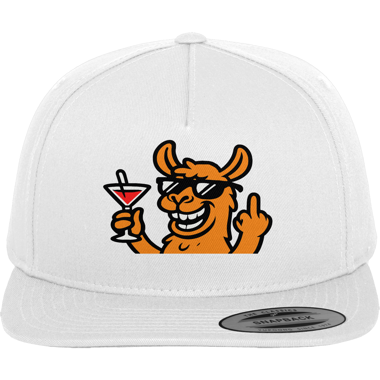 Lama mit Mittelfinger – Partymodus mit Attitüde  - Premium Snapback