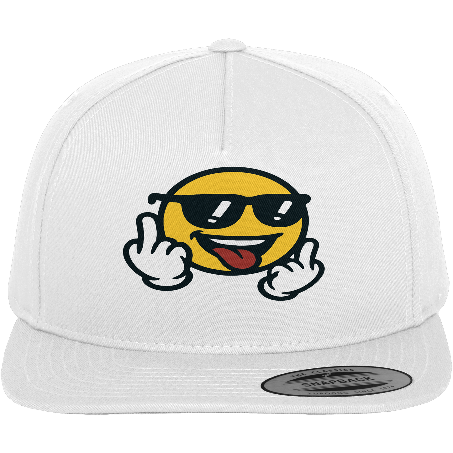 Smiley mit Mittelfinger – Der freundlichste Mittelfinger der Welt - Premium Snapback