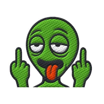 Alien mit Mittelfinger – Ich will nach Hause, aber erst flippe ich euch noch - Organic Zipper (Stick)