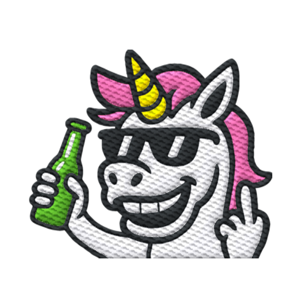 Einhorn mit Mittelfinger – Im Partymodus scheißt’s auf Glitzerregeln - Organic Shirt (Stick)