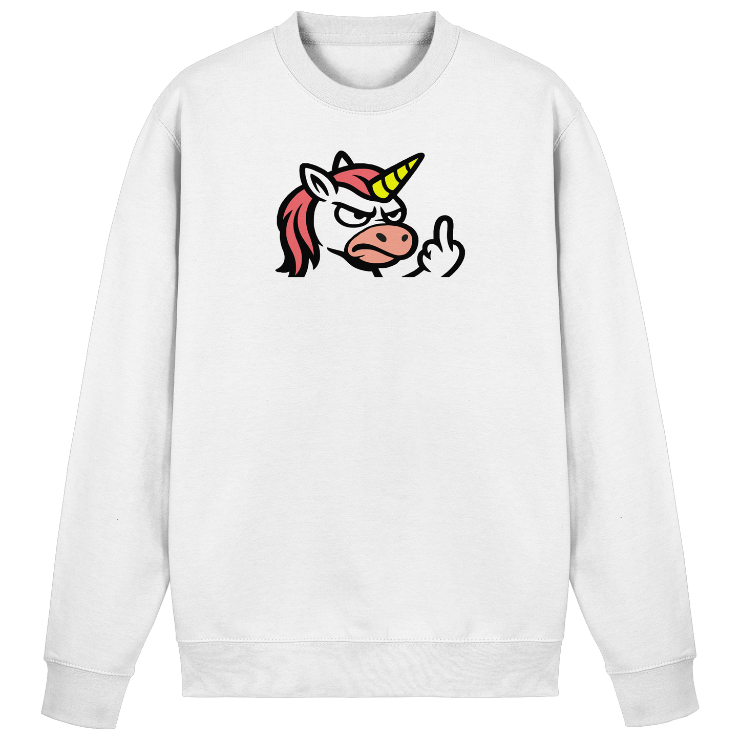 Einhorn mit Mittelfinger – Magie war gestern, jetzt kommt Klartext - Basic Sweatshirt