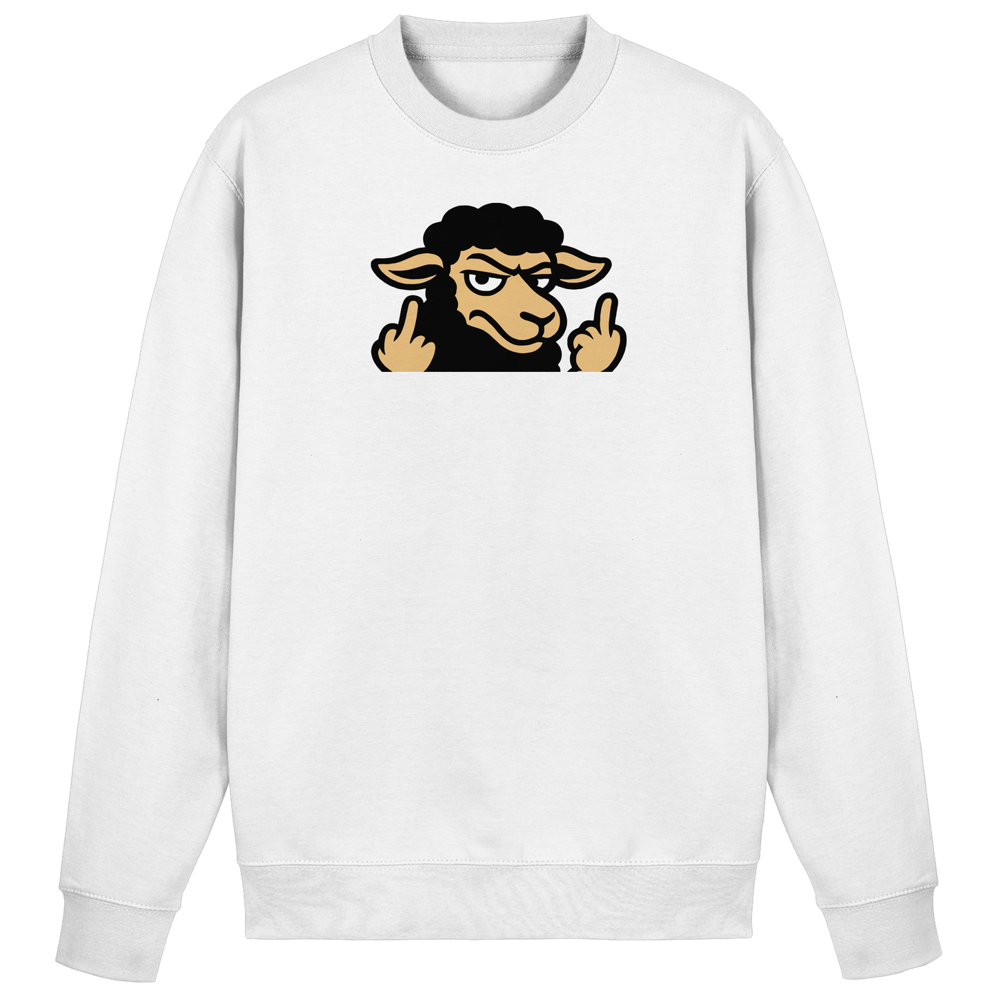 Schwarzes Schaf mit Mittelfinger – Das stille Nein in Stoffform - Basic Sweatshirt