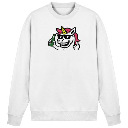 Einhorn mit Mittelfinger – Im Partymodus scheißt’s auf Glitzerregeln - Basic Sweatshirt