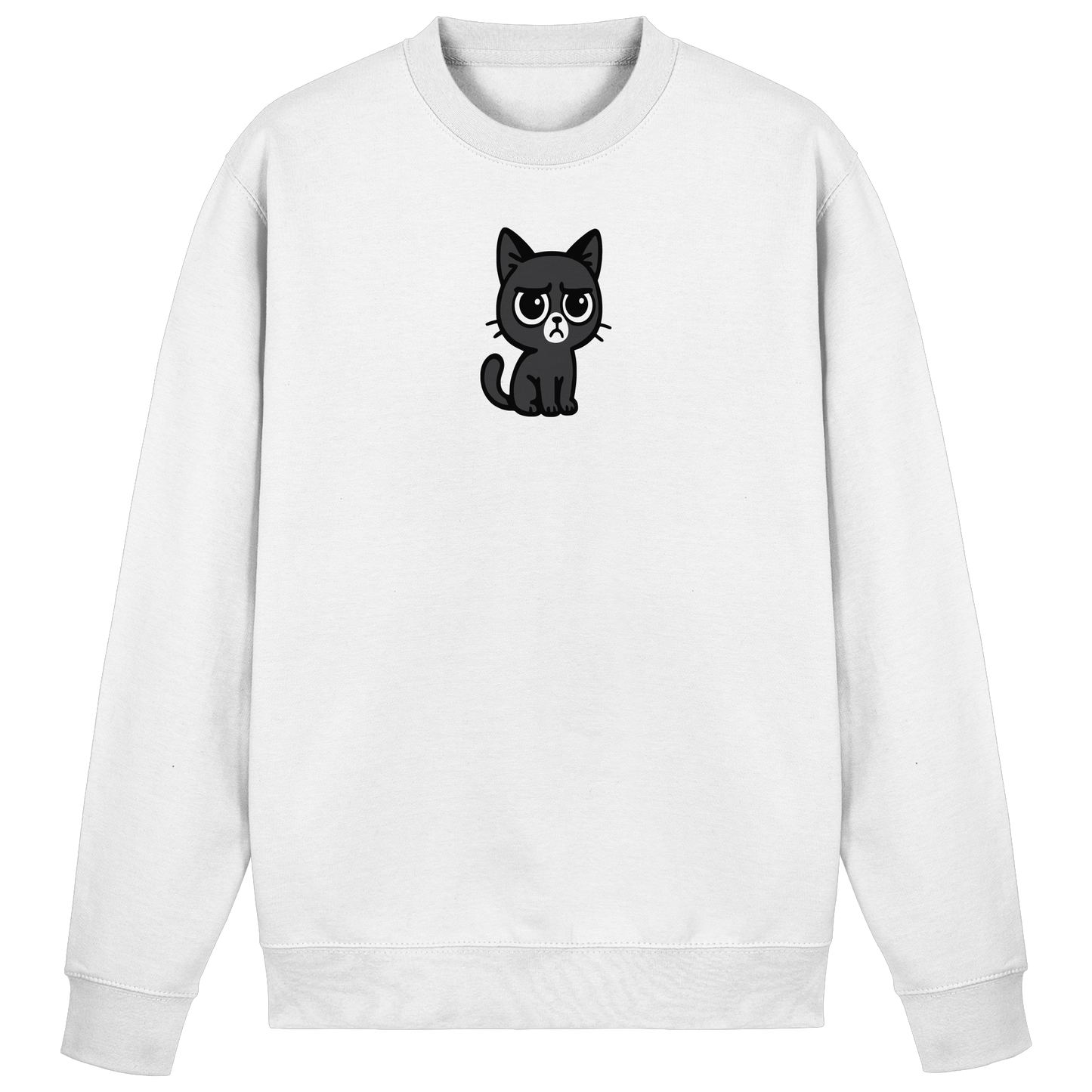 Schwarze Katze mit trotzigen Blick – Management-Ebene: Katze - Basic Sweatshirt
