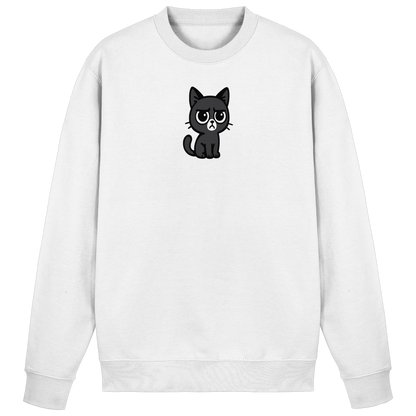 Schwarze Katze mit trotzigen Blick – Management-Ebene: Katze - Basic Sweatshirt