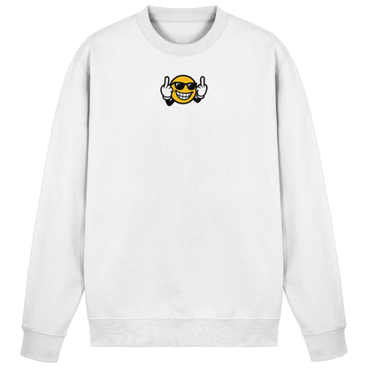 Smiley mit Mittelfinger – Nett lächeln. Weitergehen. - Basic Sweatshirt