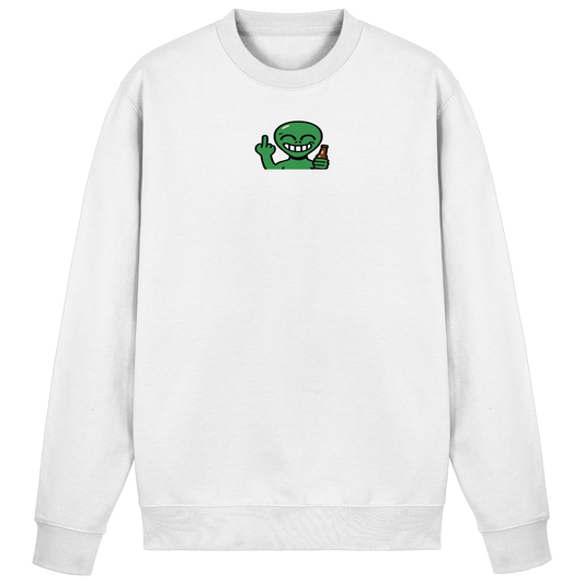 Alien mit Mittelfinger – Cosmic Party, irdischer Finger - Basic Sweatshirt