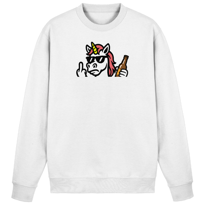 Einhorn mit Mittelfinger – Rave-Rainbow in Rebellion - Basic Sweatshirt