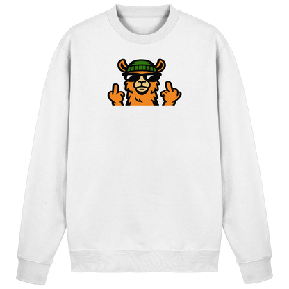 Lama mit Mittelfinger – Dein freches Statement gegen nervige Fragen und blöde Menschen - Basic Sweatshirt