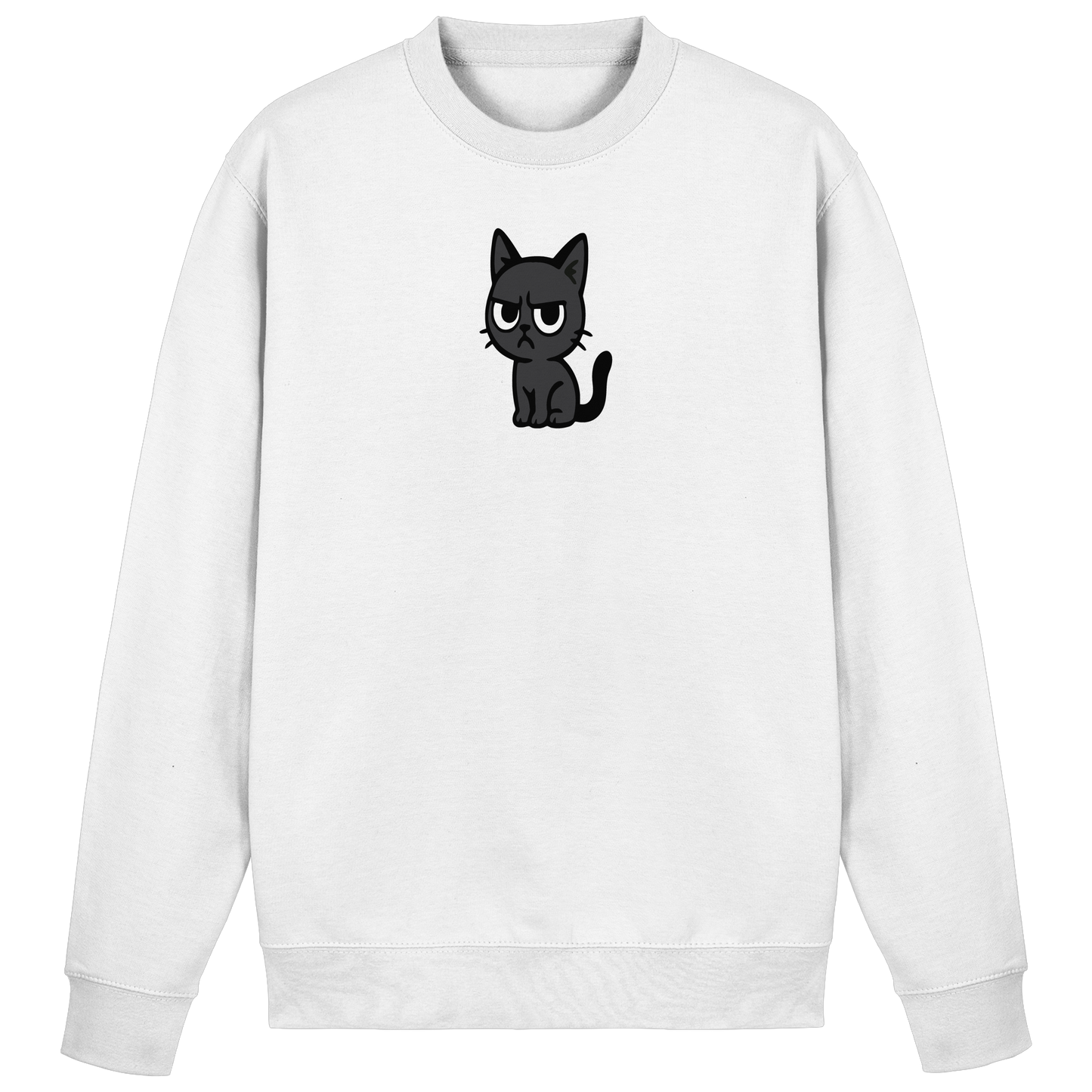 Schwarze Katze mit erhobenem Blick – Katzen haben Personal - Basic Sweatshirt