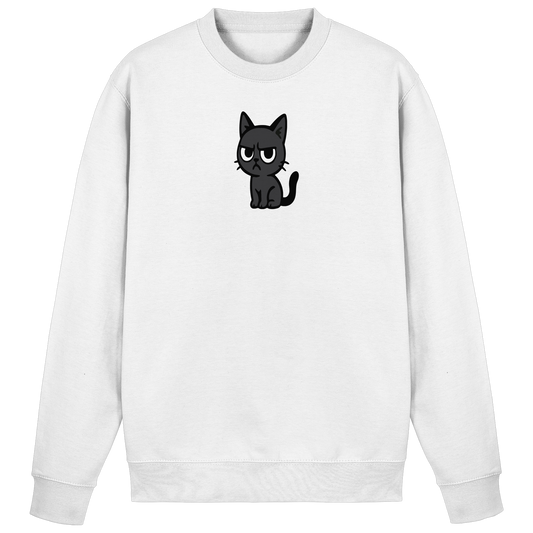 Schwarze Katze mit erhobenem Blick – Katzen haben Personal - Basic Sweatshirt