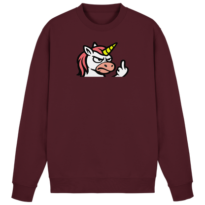 Einhorn mit Mittelfinger – Magie war gestern, jetzt kommt Klartext - Basic Sweatshirt