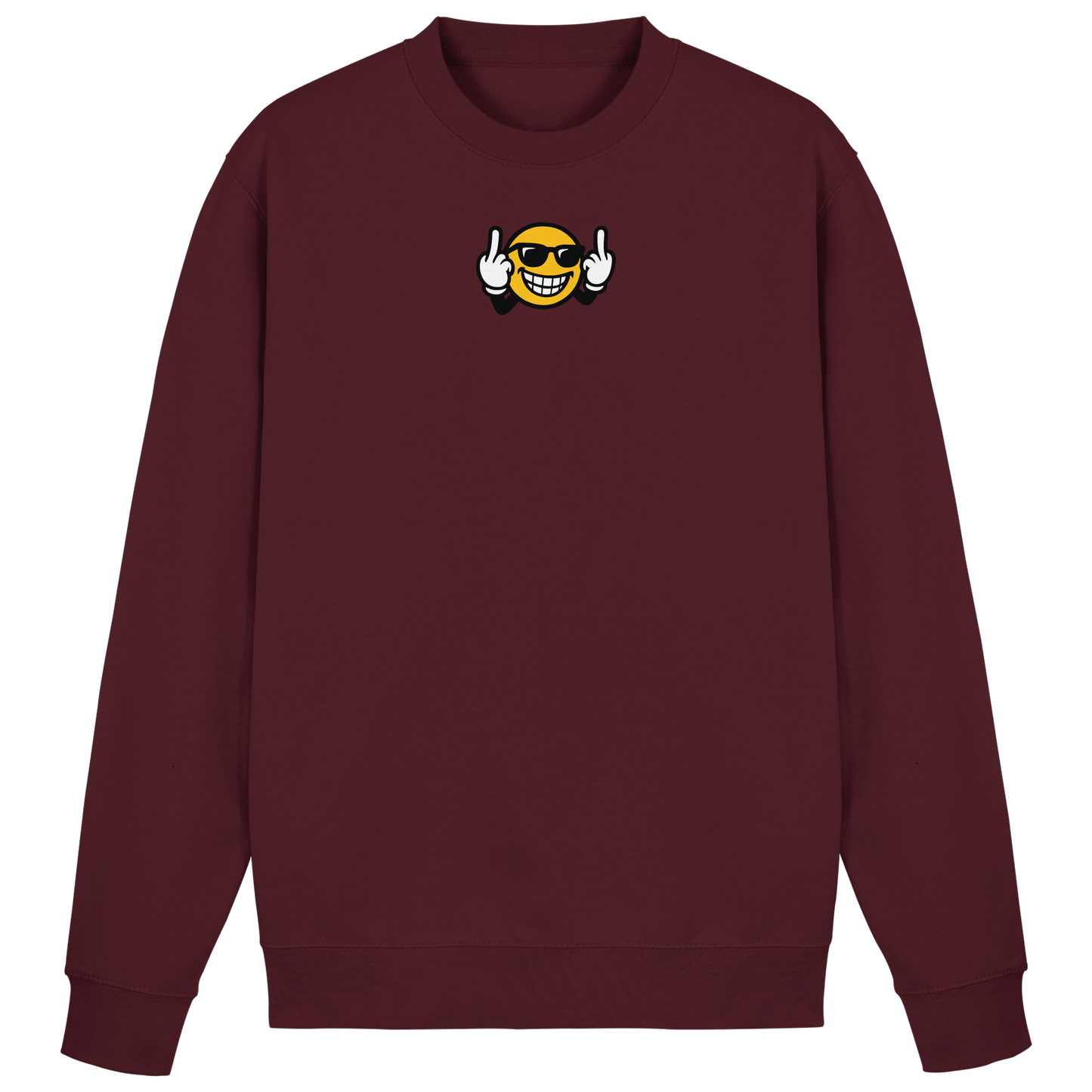 Smiley mit Mittelfinger – Nett lächeln. Weitergehen. - Basic Sweatshirt