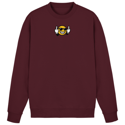 Smiley mit Mittelfinger – Nett lächeln. Weitergehen. - Basic Sweatshirt