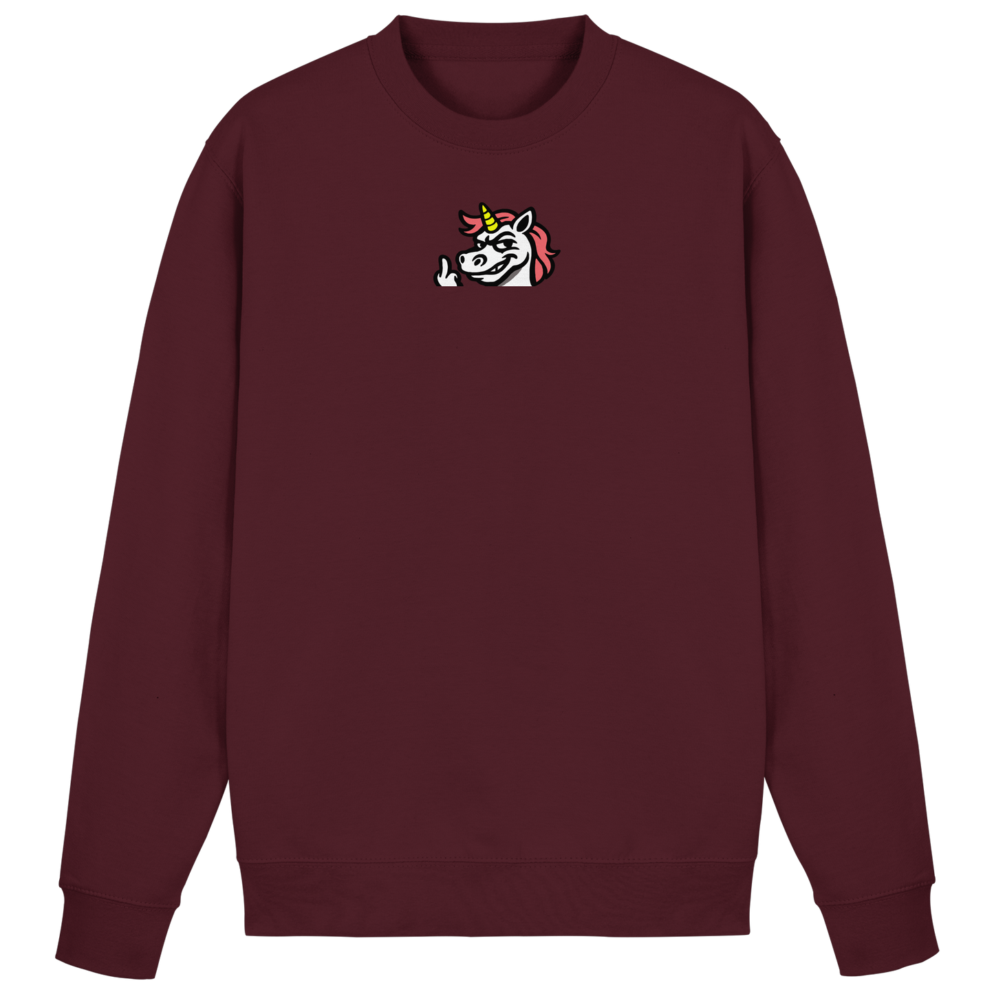 Einhorn mit Mittelfinger – Zu süß zum Ertragen, zu frech zum Ignorieren - Basic Sweatshirt