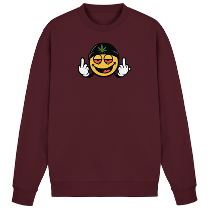 Smiley mit Mittelfinger – Lächeln. Ziehen. Grenzen setzen. - Basic Sweatshirt